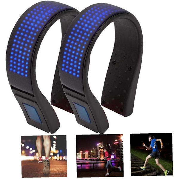 LED Shoe Clip Lights Löpsäkerhetsljus Varning Sho Clip Light för,Dansning NattLöpningJoggingPromenadCykling (Blå 2st)