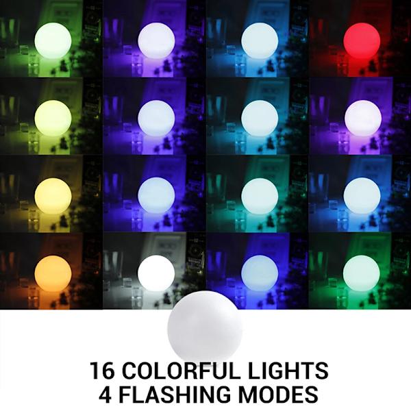 16 väriä kelluva allasvalo RGB värinvaihtava LED-pallovalo 1
