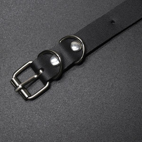 Punk läder choker krage Utsökt justerbart spänne halsband gotisk nyckelbenskedja Sexig svart halsband present till biker