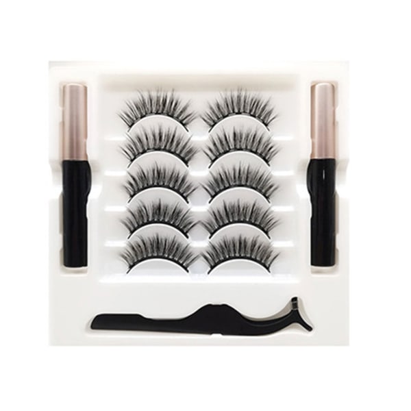 Magneettiset ripset ja eyeliner-setti, pari luonnollisen näköisiä irtoripsiä magneettisella eyeliner-pinsetillä, helppo levittää 5