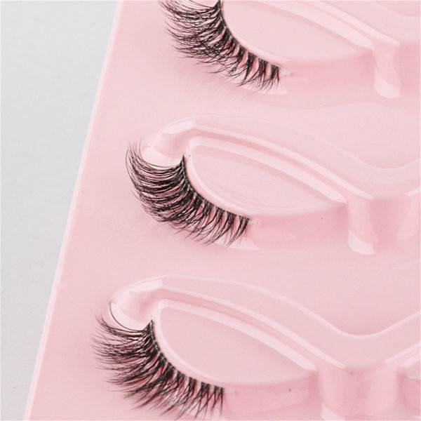 Halvfransar Naturligt utseende Wispy Cat-Eye Ögonfransar 3 lösögonfransar Fluffy-Soft 10 Par Faux Mink Fake Lashes Sets D