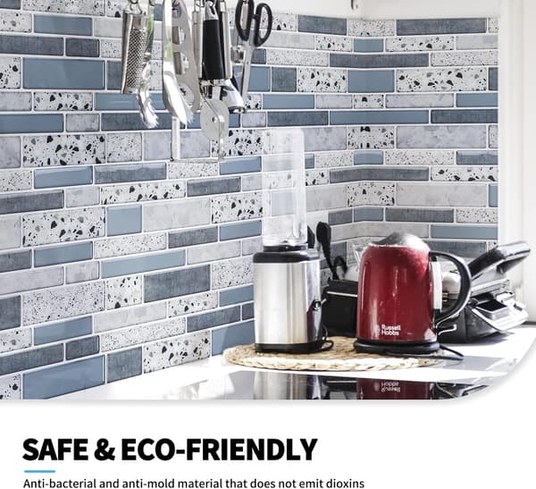 Selvklebende murstein kjøkken backsplash veggfliser