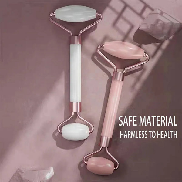 Rosa Gua Sha Tools Massager För Ansikt Hudvård Roller Set white