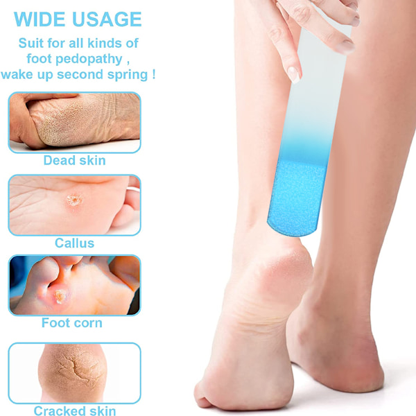 Foot Scrubber - Handgjord fotfil av glas - Dead Skin Remover Transparent handle