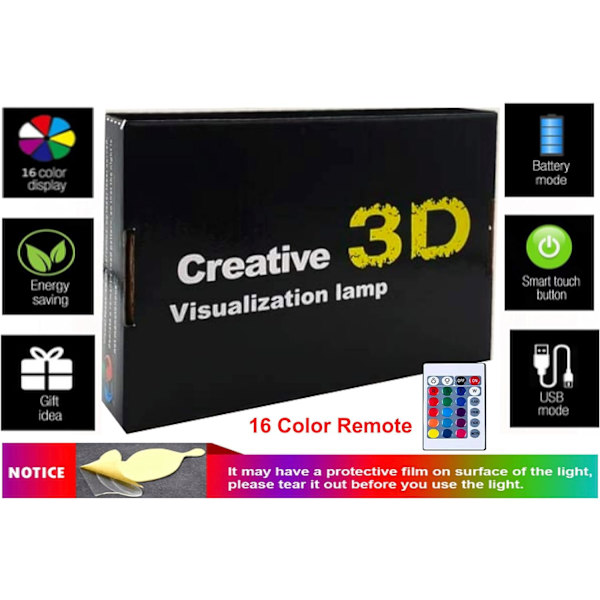 Ayatul Kursi 3D LED Creative Visualization Lamp LED Night Li