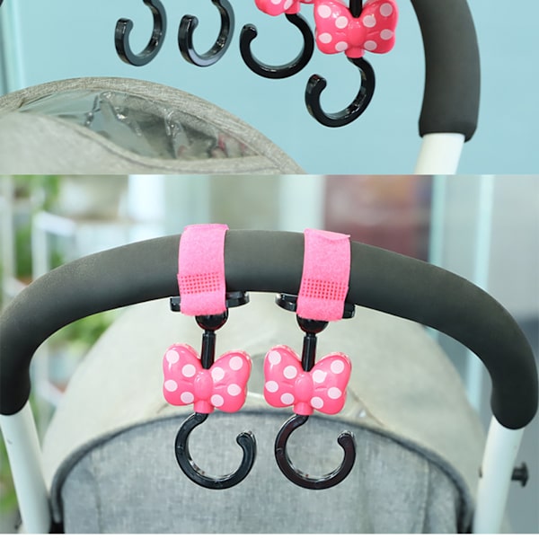 2 stk/pakke Baby Multi 360 graders roterende vognhengende kroker Veskeholder Oppbevaringskrok for hjemmet