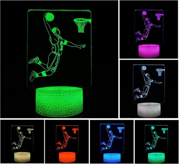 3D Night Light Illusion LED-bordslampa Touch Control 7 Color Chang