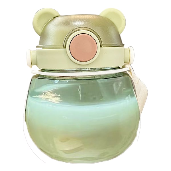 Kawaii Bear Halmflaska, Kawaii Bear Vattenflaska för flickor green