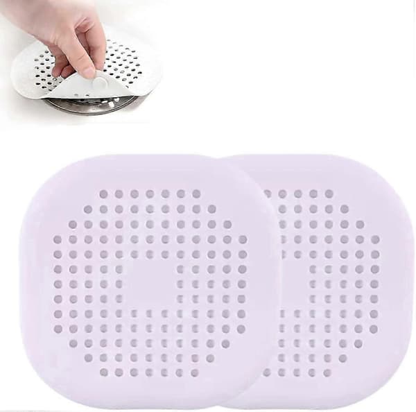 2-pack hårfångare, håravloppsskydd för dusch i silikon med 4 sugkoppar, lätt att installera
