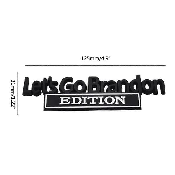 2 st \"Lets Go Brandon\" bilsidodekaler, bilmetallmärke, bildekorationsaccessoarer