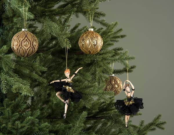 A Lot Decoration - Julgranspynt Glaskula Gloria Koppar 8cm 4-pac gold