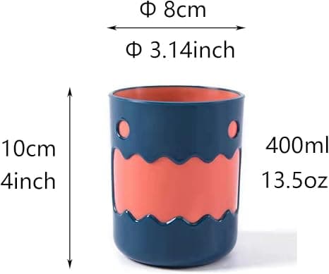 Tandborstmugg med tecknad liten monster, tvåfärgad, hushåll