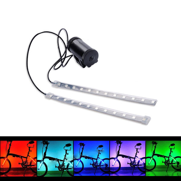 LED Sykkel Baklys Ramme Lys Vind Fire Hjul Gaffel Bakgaffel Varsellys a Lys 5 Farger 2