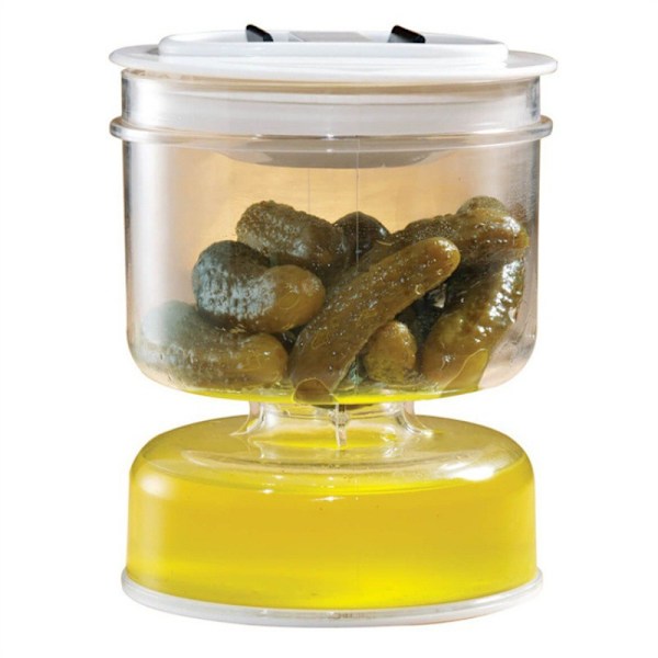 1 st pickle och olivburk behållare med sil Lufttät plast hushåll