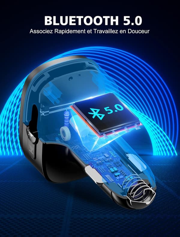 Bluetooth 5.0 FM-lähetin, QC3.0 & PD 18W USB C Bluetooth-auto
