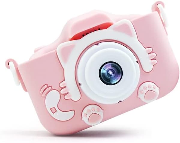 Mini tecknad kattunge digitalkamera leksak (rosa)
