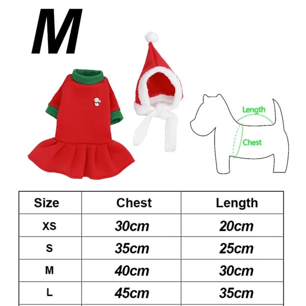 Julhusdjurskläder, härlig julälgdesign Söt tomte M