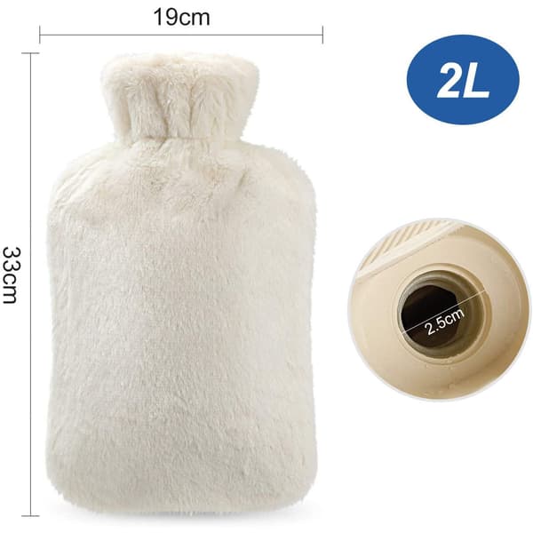 Premium Termosflaske med Fuskepels, 2 Liter, Hvit - Ther
