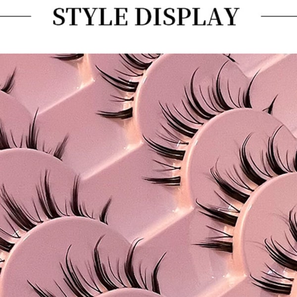 Clear-Band løsvipper Cat-Eyes Wispy Natural Faux Mink Vipper Lett volum Korte falske øyevipper Manga Vipper A