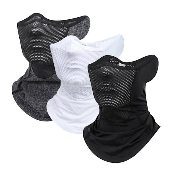 Ice Silk Sports Neck Damask Outdoor Dust Face cover White
