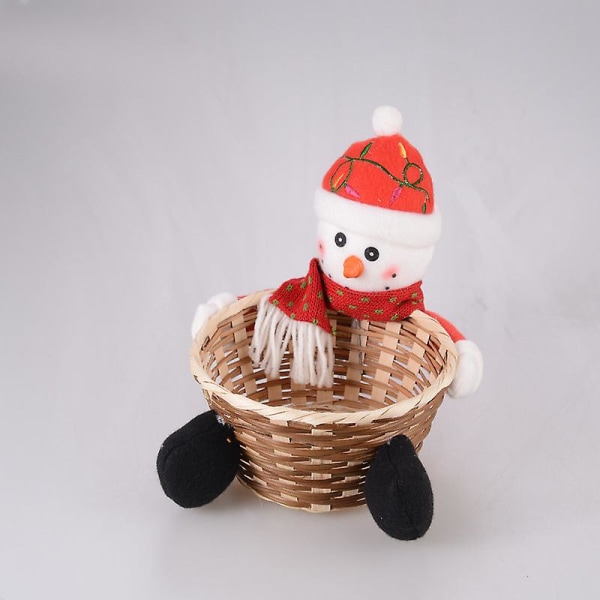 Halloween xmas julklappar dekoration santa snögubbe godis bambu korg dekoration 1903b??