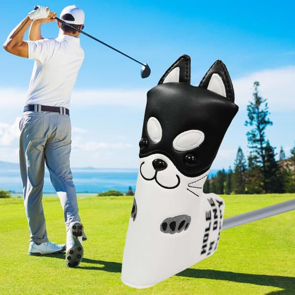 1/2/3 Dog Pattern För Golf Putter Headcover Cover för Black 1 Pc