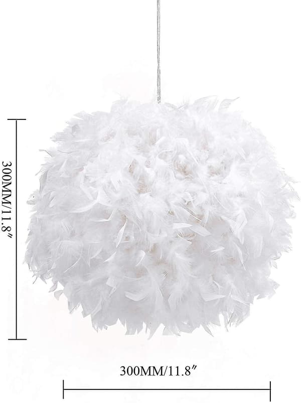 Fjerlysskærm til loftspendel 30cm Lampeskærm white