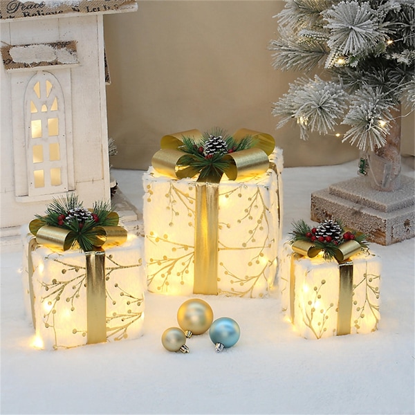 LED Light Up presentaskar till jul 1 set, 60 LED-lampor, perfekt för träd, veranda och trädgårdsdekorationer null - B