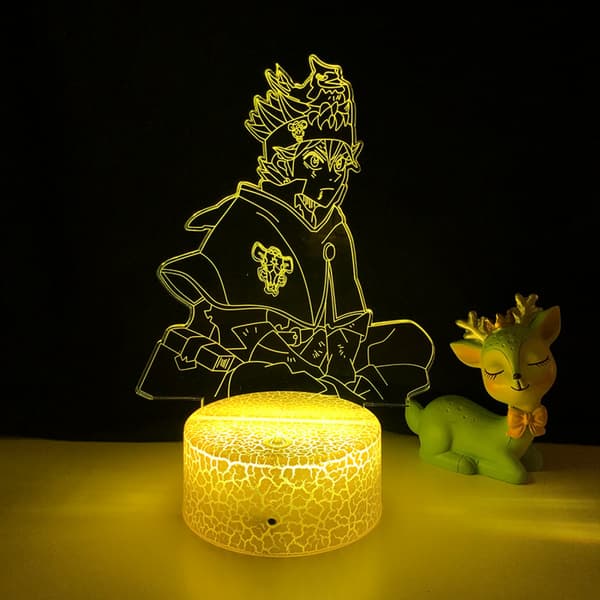 3D Illusion Lamp Anime Clover LED Nattlampa Rem