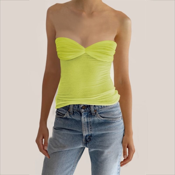 Crop Topper for kvinner Y2K T-skjorte SVART XL XL
