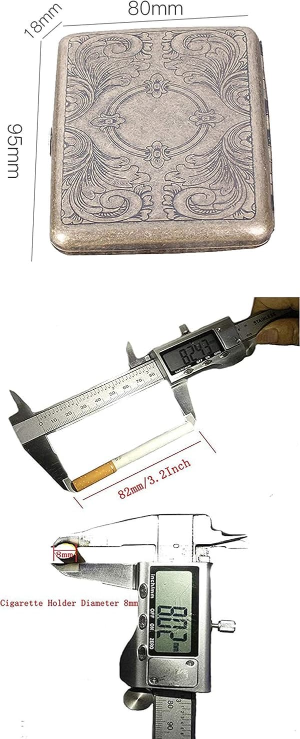 Etui for 20 sigaretter, gyllen (stil 2)