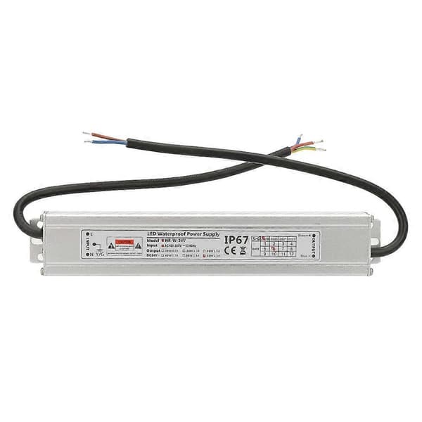 IP67 Vanntett Aluminiumskall LED Strømforsyning Driver Transformator Utgang 24V 60W 2.5A