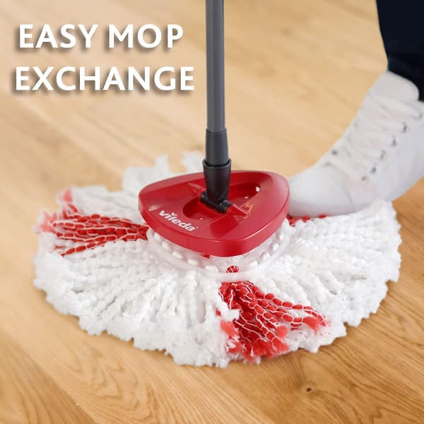 Kompatibel med ersättningshuvud för spinnmopp av o-cederfiber red 2pcs