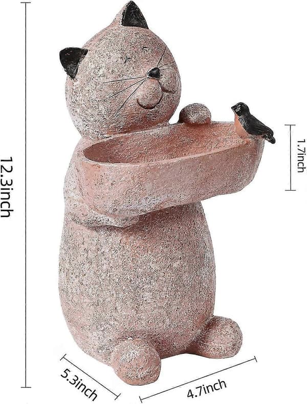 12,3\" Kattehagestatue - Utendørs dekorfigur, for hageskulptur