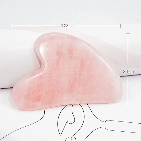 Gua Sha ansiktsverktyg för självvård, massageverktyg för ansikts- och kroppsbehandling, gjord av rosenkvarts, re