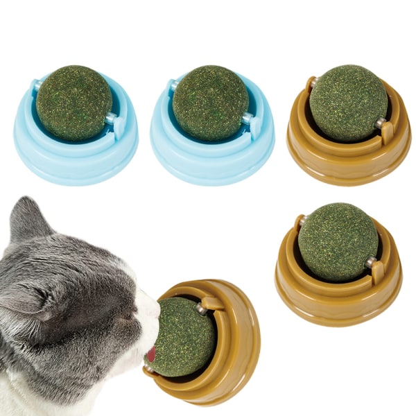 4 stk Kattemynteballer, Tannrengjøring Kattemynteleketøy for katt, 5*4cm