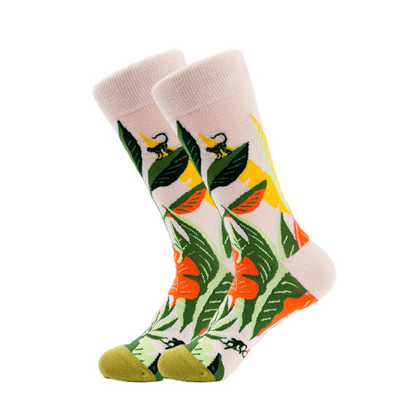 1/2/3/5 Färgglada Blomma Och Växter Strumpor För Dam - Lämplig 4#One size fits all 1 Pc