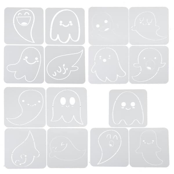 15 st Halloween-stencil för Halloween-dekorationer