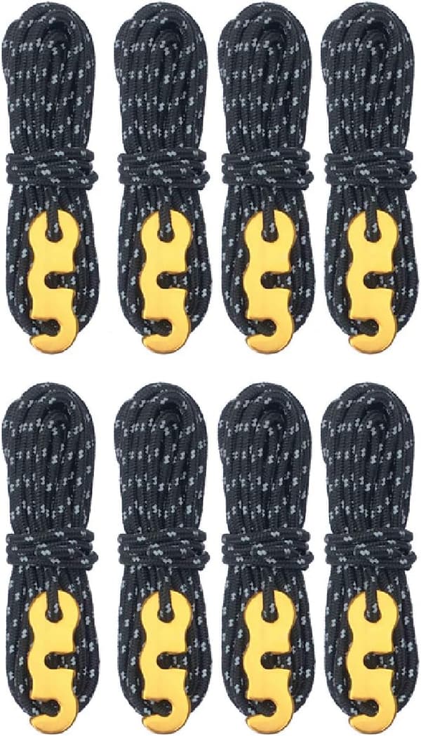 Heijastava erittäin luja köysi black 8PCS