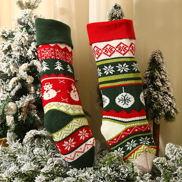 4 st stickad ull julstrumpor mantel dekoration cand