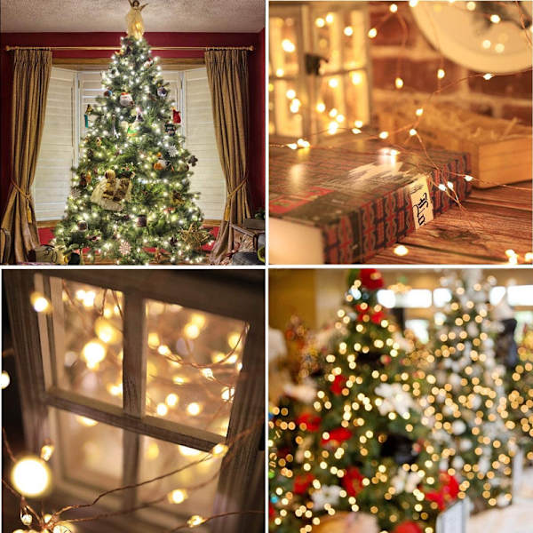 LED Fairy Lights Koppartråd Twinkle Starry String Lights 20Meter200lampa Varm vit