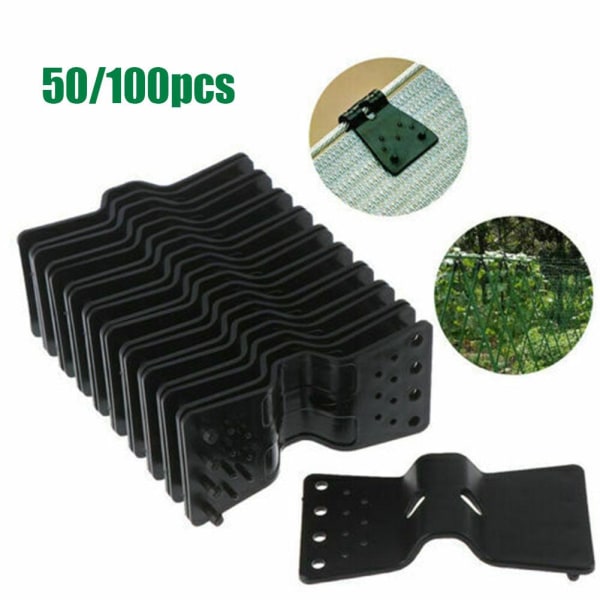 100/50 st Sunshade Net Clip Butterfly Type Greenhouse Film-Clip blackB 100pc