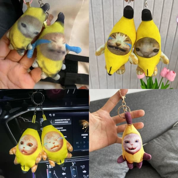 Banana Cat Plush Pendant Sound Plush Doll 5