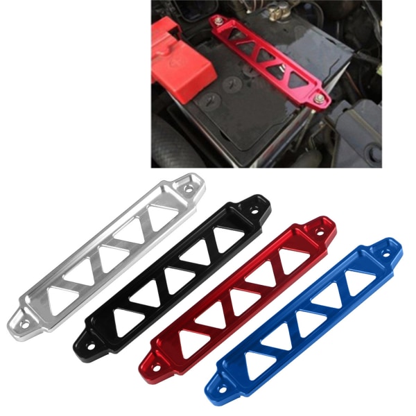 Universal aluminiumbatteri Fäst fäste Hållare Clamp Stabilisator 5-håls bilbatteri för att binda fast stag Justerbart ställ Black