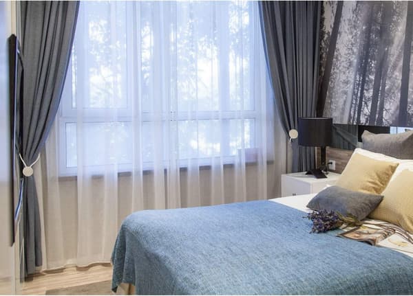 Beige sett med 2 magnetiske gardinholdere, håndvevd De