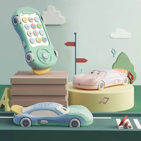 Projektor bil mobiltelefon leksak bil musik mobiltelefon projektor baby leksak bil grön green