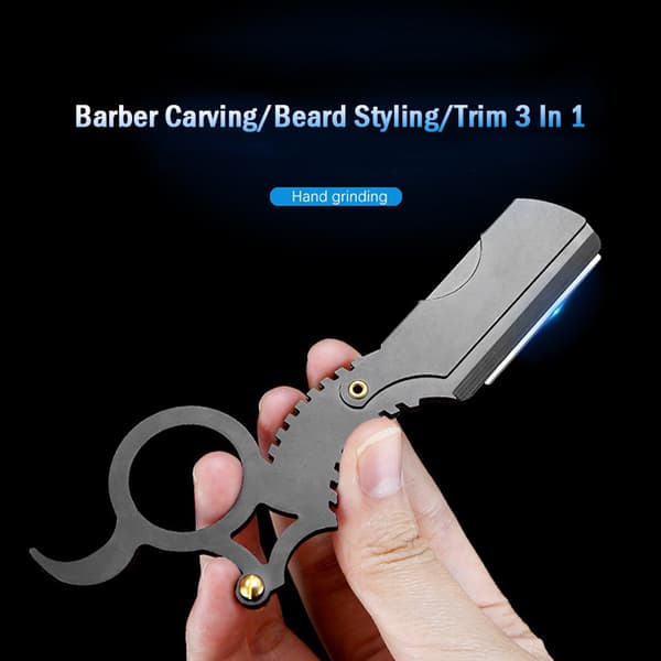 Rakkant Barber Razor Hår Skägg Ögonbryn Rakning Manual De Black