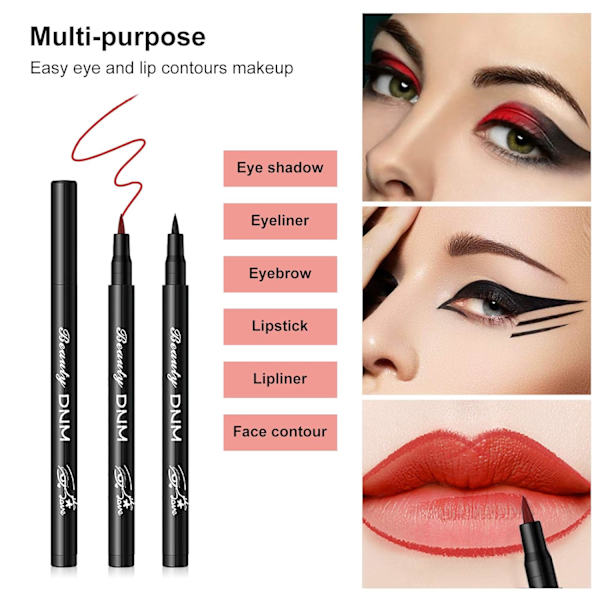 12 färger Matt Flytande Eyeliner Färgglad Set, Matt Flytande Färgrik Eye-Liner Pen Neonfärgad Eyeliner ögonmakeup, Långvarig Vattentät