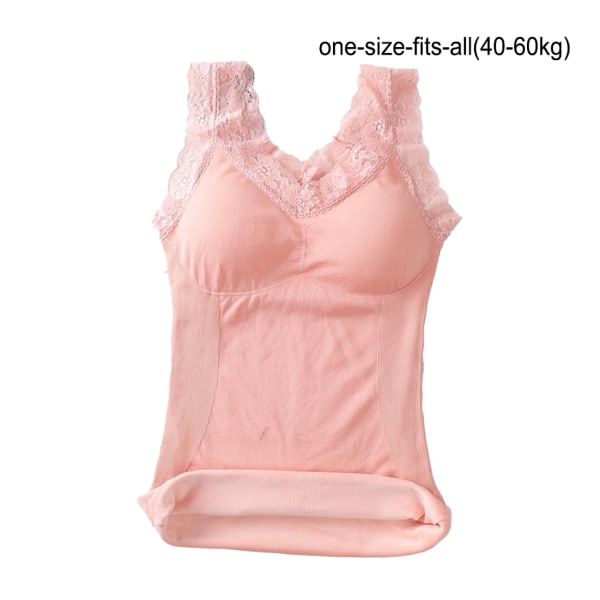 Naisten lämmin liivi joustava uudelleenkäytettävä korvaava talvi Pink Free Size