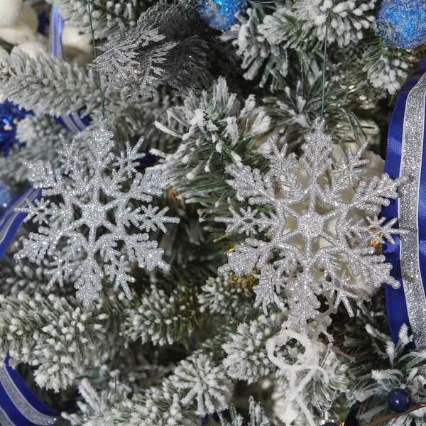 Plast Jul Glitter Snowflake Ornament Julgran